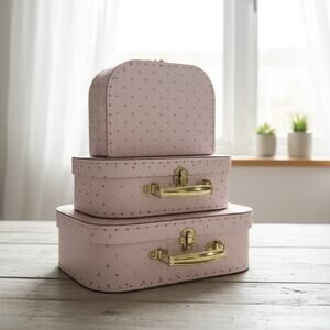 Jewelkeeper Decorative Storage Boxes Set of 3, Pink 3 Sizes
